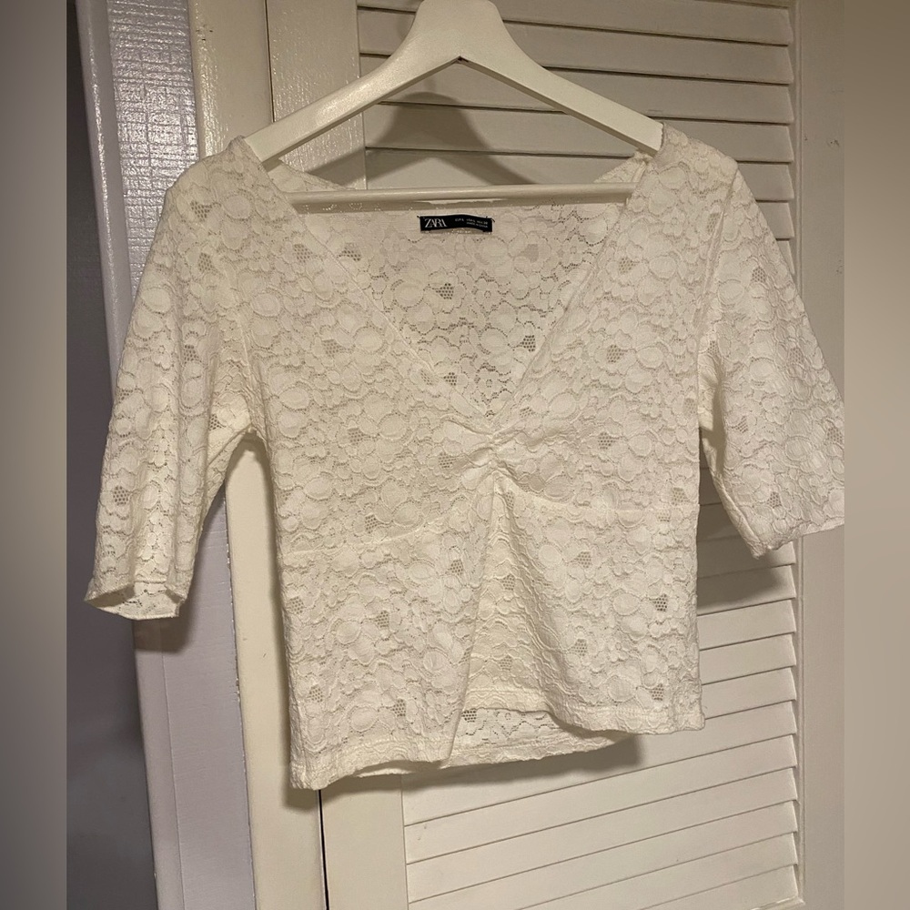 Zara lace white top